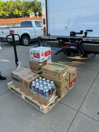 Cartons staged according to the manifest