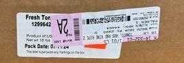 Sticker labels on the product, sequenced per stop