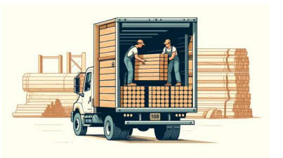 Lumber loaded with weight distributed evenly