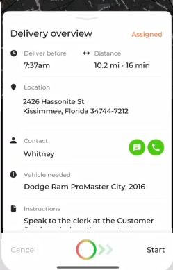 Heading to the pickup location in the Driver App