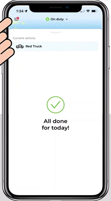 Menu icon with new deliveries notification badge