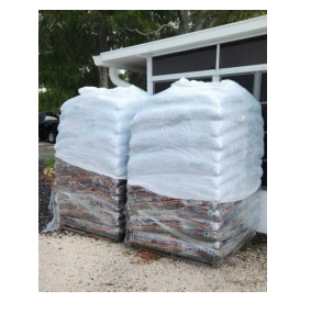 Bags placed neatly at the delivery location
