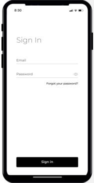 Sign in screen in the Driver App