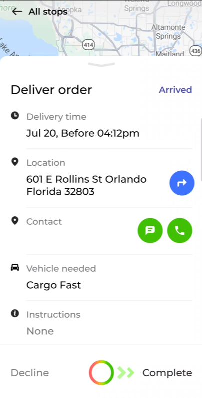 Delivery location information